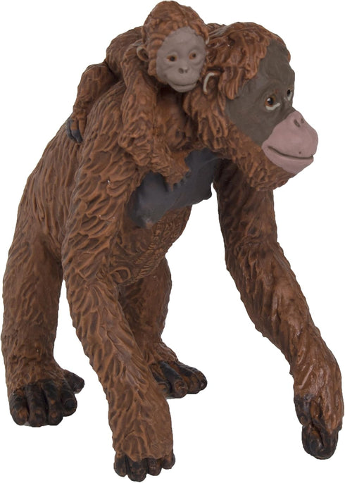 Safari Ltd. Orangutan with Baby Figurine - Lifelike 2.5" Hand-Painted Wildlife Figure - Educational Toy for Boys, Girls & Kids Ages 3+...
