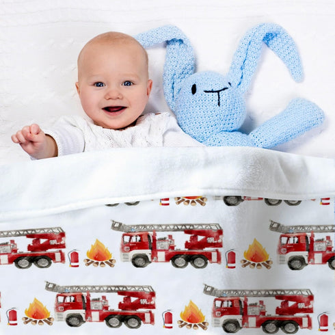 Fire Truck Fireman Baby Blanket Gifts Super Soft Swaddle Newborn Cozy Baby Receiving Blanket Stroller Throw Blanket for Crib 40x30 in forBaby/Pupp...