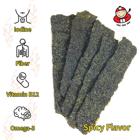 Big Roll Grilled Seaweed Snacks by Tao Kae Noi, Spicy Flavor Grilled Seaweed Rolls, Healthy Nori Sheet Rolls for Kids and Adults, Nori Snacks, 6 p...