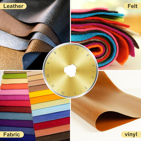 Titanium Coated 10 Packs 45mm Rotary Cutter Blades 45mm Quilting supplies Rotary Cutter Blades for fabric by SSPONT, compatible with OLFA,Fiskars,...
