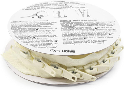 Dritz Home 44238 Nylon Upholstery Zipper, 3-1/4-Yards (Cut to Size), Cream...
