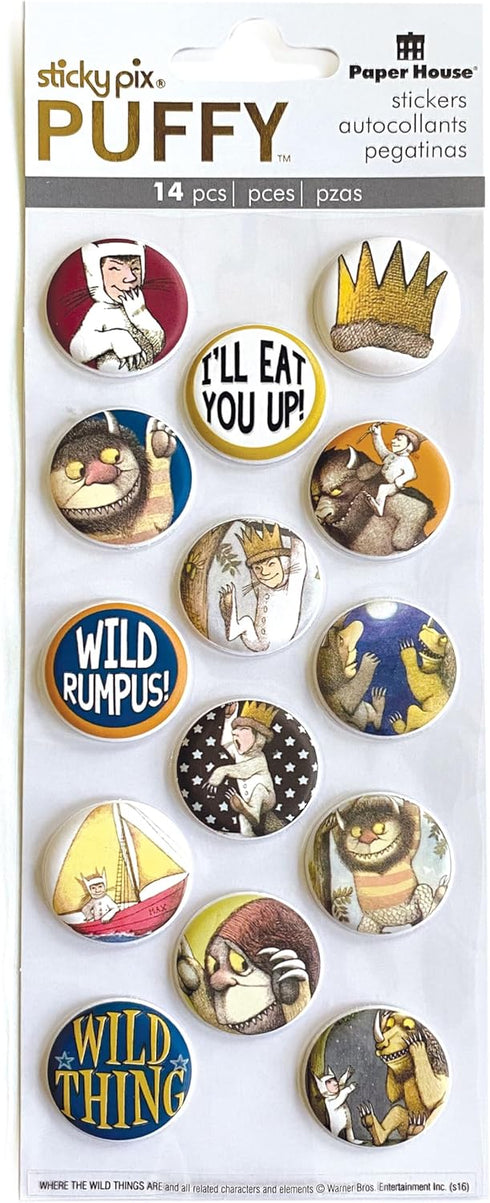 Paper House Productions Where The Wild Things Are Die-Cut & 3D Puffy Sticker Fun Pack for Crafts, Scrapbooking & Collecting...