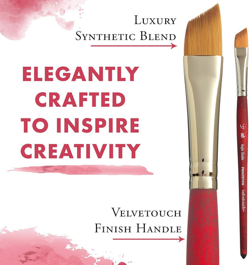 Princeton Velvetouch Paintbrush, Size 1/2 inch, Scarlet...