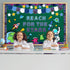 82Pcs Outer Space Bulletin Board Decoration Kit Astronauts Aliens Rockets Reach for The Stars Cutouts with Glue Points Space Theme Bulletin Board ...