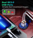 2Pack Quick Charge 3.0 Dual USB Charger Socket, Waterproof 36W USB Outlet Fast Charge with Touch Switch & Blue LED DIY Kit for 12V/24V Car Boat Ma...