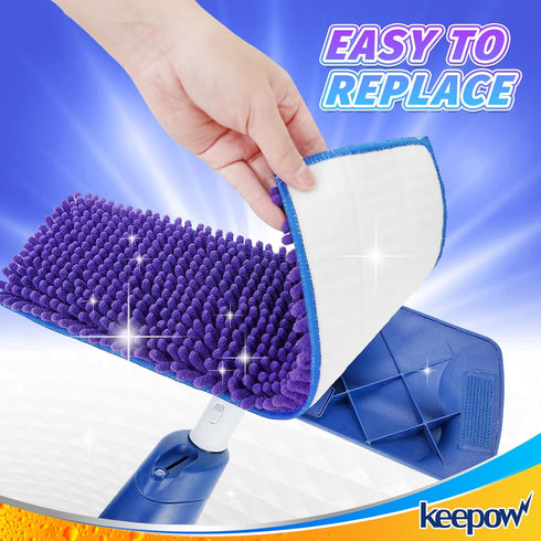 KEEPOW Pet System Microfiber Sweeping Pad for Mop, Replacement Pad for Floor Cleaner Dog & Hardwood Floors, 18 Inch Washable Cleaning & Dusting Pa...