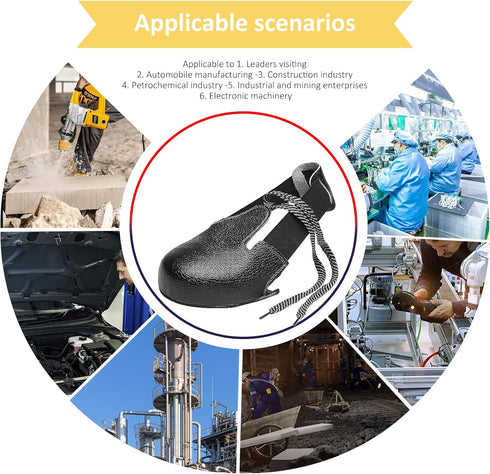 Steel Toe Covers for Shoes, No Slip Safety Toe Cap Cover Metal Protector for Toe in Industry and Workplace Men Women(Black 2.0)...