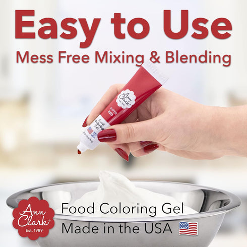 Ann Clark Cookie Cutters Professional-Grade Gel Food Coloring Made in USA .7 oz, 12 Colors...