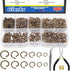 Glarks 1403Pcs 10mm 5mm 4mm 7mm 8mm Open Jump Rings Kit, Iron Round Ring Connectors Nickel Free Bronze O Rings for Jewelry Making Connectors and N...