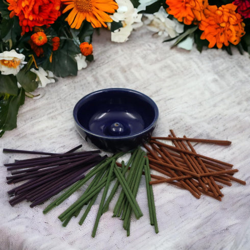 Hosley® 60 Stick Bulk Pack Serenity in Scents Incense Ceramic Assorted Spa Incense Set with Ceramic Holder & Premium Aromas for Relaxation and Med...