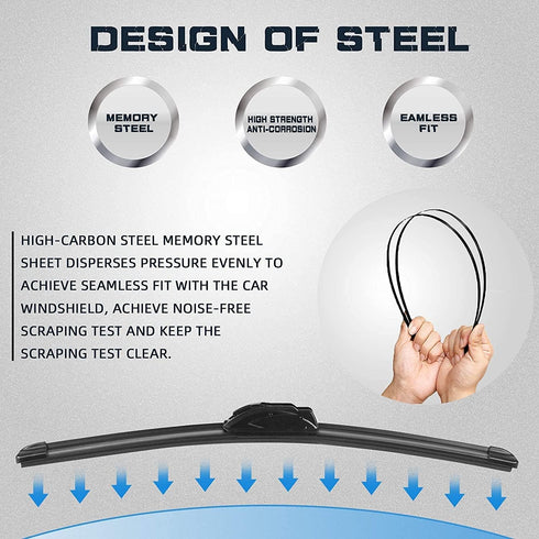 AUTOBOO OEM Quality 28" + 17" Premium All-Seasons Durable Stable And Quiet Windshield Wiper Blades 2 Pack (pair for front windshield)...