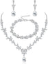 SAILIMUE Crystal Bridal Jewelry Set for Women Rhinestone Necklace Dangle Earrings Bracelet Jewelry Set for Wedding Bride Bridesmaid Gifts Party Pr...