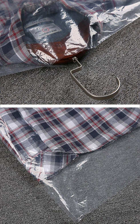 10Pcs Plastic Garment Bags for Hanging Clothes, 35 Inch Clear Dry Cleaner Bags Dustproof Suit Storage Garment Cover for Closet Storage, Laundry, T...