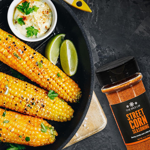 The Spice Lab Mexican Street Corn Seasoning – 5 oz Shaker Jar - All Natural Elote Seasoning for Mexican Corn, Vegan Street Corn & Chili - Savory P...