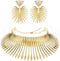 YADOCA African Collar Choker Necklace Earrings Set for Women Gold Statement Tooth Shape Tribal African Jewelry...