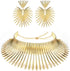YADOCA African Collar Choker Necklace Earrings Set for Women Gold Statement Tooth Shape Tribal African Jewelry...