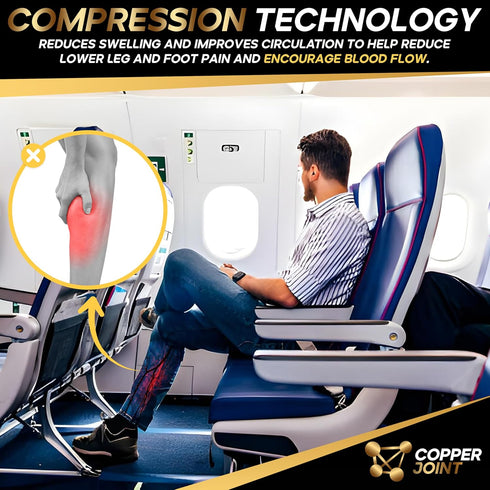 CopperJoint Copper Compression Socks for Women & Men - Diabetic Socks, Improves Circulation, Reduces Swelling & Pain - For Nurses, Running, & Ever...
