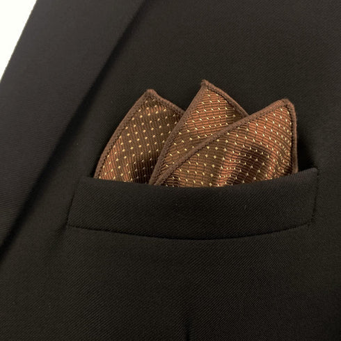S&W SHLAX&WING Ties for Men Brown Copper Formal Neck Tie with White Dots Matching Pocket Square Only...