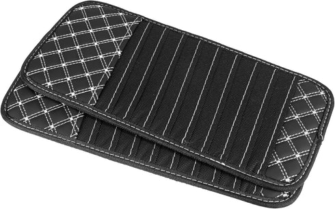 X AUTOHAUX 2pcs Car CD Visor Storage Cases Vehicle Sun Visor Organizer with 10 DVD Storage Sleeves Black with White Line...