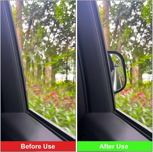 Back Passenger Rear View Mirror, Adjustable Blind Spot Mirror Wide-Angle Second Row Side View Auxiliary Mirror Stick on B-Pillar Car Exterior Acce...