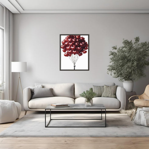 Posterizer 1 pcs-Valentine's Day cute heart shaped balloon poster -3-Romantic Art-Holiday Poster Collection-Gift for Couples boyfriend girlfriend ...