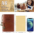 MALEDEN Leather Journal Refillable, Premium Spiral Notebook Classic Binder Vintage Embossed Travelers Journal with Blank Paper and Retro Pendants ...
