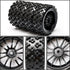 JIUWU 4pcs RC 1:10 Rubber Tires Car Crossing Wheels Rims Hex 12MM Black...