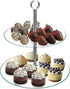 Chef Buddy Dessert Tower, 2-Tier Round Glass Display Stand...