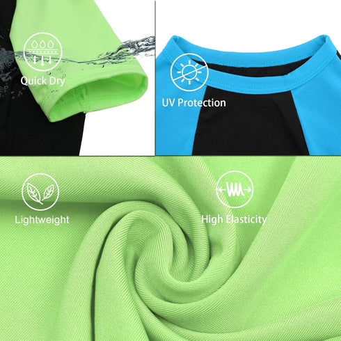 Dog Quick Dry Shirts,Summer Raglan Lightweight Blank Medium Clothes,Dogs Sun Protection Tshirts Boy Girl Solid Clothing,Black/Green + Black/Blue M...