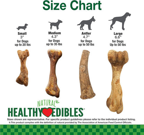 Nylabone Healthy Edibles Natural Dog Chews Long Lasting Ham Flavor Treats for Dogs, Small/Regular (16 Count)...