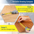 Dreyoo 6.56 ft Rotape Tape Measure Compass with 10 Pencil Leads, Measure Beam Compass for Drawing Circles and Lines, Retractable Circle Drawing To...