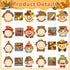 BeYumi 40Pcs Fall Scarecrow Head Craft Kit DIY Scarecrow Craft Autumn Thanksgiving Art Craft Make Your Own Scarecrow Head Set Home Classroom Game ...