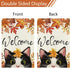 Welcome Fall Garden Flag 12 x 18 Inch Vertical Double Sided Burlap, Autunm Cute Cat Garden Yard Flags for Yard Thanksgiving Holiday Outside Outdoo...