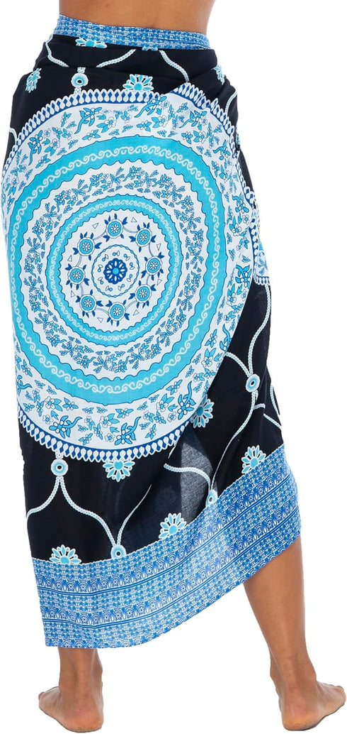 Back From Bali Womens Print Sarong Swimsuit Beach Cover Up Wrap Skirt Pareo...