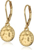 Napier Classics Goldtone Hammered Disk Drop Earrings...