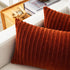 Kevin Textile Fall Lumbar Pillow Covers Solid Striped Velvet Corduroy Couch Chair Autumn Oblong Cushion Cover Throw Pillow for Baby Toddler Nap, 1...
