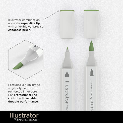 Spectrum Noir Illustrator by Spectrum Noir 12 Piece Twin Tip Artist Alcohol Marker, Landscape...