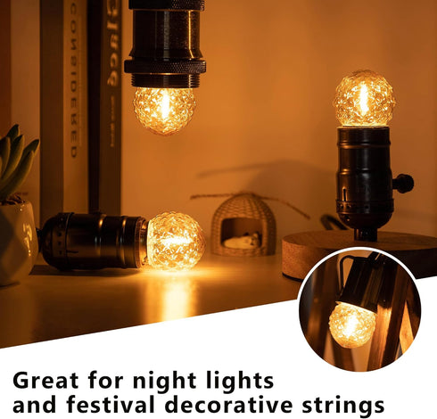 e26 led Bulb G40 Mini Globe Bulb Night Light 1W Equivalent to 10 Watt 2200K Warm White Decorative Light Bulbs Christmas Light Strings Non Dimmable...