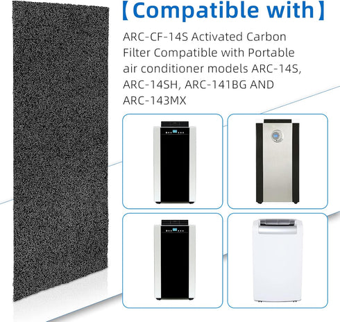 Pokin 2 Pack ARC-CF-14S ARC-14S Activated Carbon Filter Replacement for Whynter Portable Air Conditioner ARC-14S, ARC-14SH, ARC-141BG AND ARC-143M...