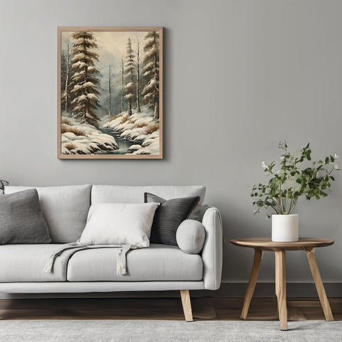 Posterizer 1 pcs-beautiful snowy scenary in winter -9-Landscape & Nature Art-GIft for Men Women Teens-Living Room Bedroom Decor- unframed wall art...