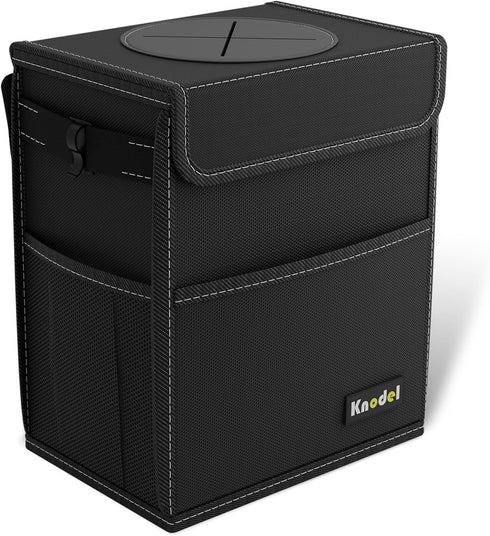 K KNODEL 2 Gallon Black Leak-Proof Waterproof Car Trash Can with Lid...