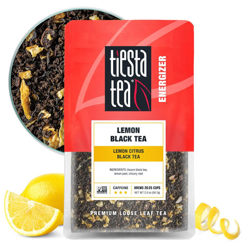 Tiesta Tea - Lemon Black Tea, Loose Leaf, Lemon Citrus Black, Premium Blend, High Caffeinated, Makes Hot or Iced, Brews Up to 25 Cups, 2 Ounce Res...