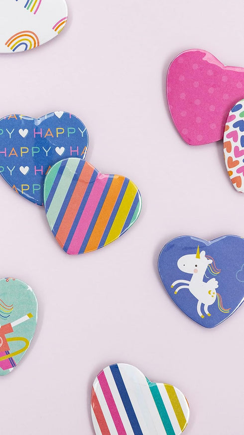 We R Memory Keepers Button Press Inserts, includes Materiels for 5 Heart Buttons (58mm) Create DIY Custom Buttons for Backpacks, Purses, Bags, Pin...