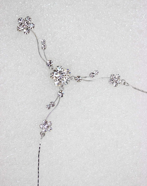 Faship Gorgeous Rhinestone Crystal Floral Necklace Earrings Set...