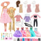 36 Pcs Doll Clothes for 11.5 inch Doll Include 1 The Movie Pink Dress 1 Sequn Outfits 1 Winter Set 3 Fashion Dress 1 Shawls 14 Makeup Kit 1 Hat 12...