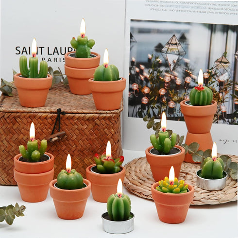 Succulent Candles, Novelty Cactus Tealight Candle Baby Shower Candle Decorations for Party Favors Terrarium Cacti candels Home Decor…...