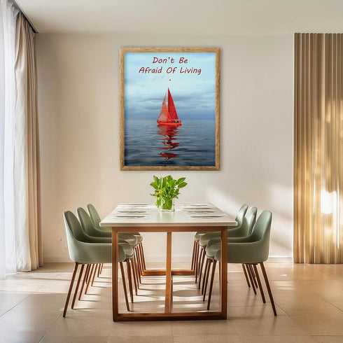 Posterizer 1 pcs-Magazine inspired Retro Print-Don't be Afraid of living-Quotes and Poems-Landscape & Nature Art-Chic Home Decor- unframed wall ar...