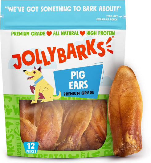 Half Pig Ears for Dogs | All Natural Dog Treats Pig Ears Dog Treats | Single Ingredient Dog Chews Dog Treats for Medium Dogs and Small Dog (12 Pac...