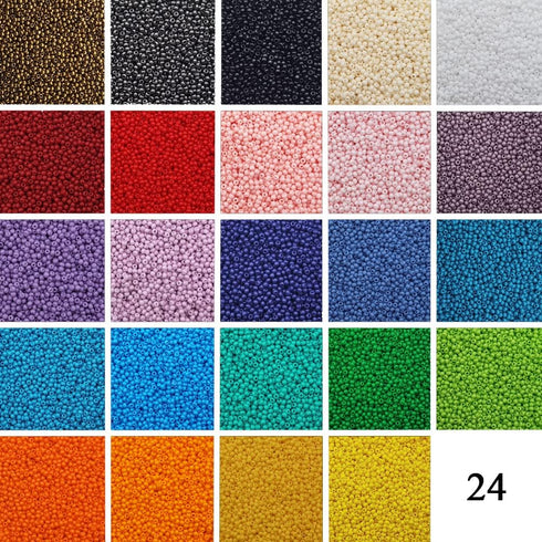 INSPIRELLE Size Almost Uniform 120 Gram 12/0 (2mm) Glass Round Seed Beads for Craft Jewelry Making, 24 SS...