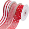 Fabric Ribbons Red and White Plaid Ribbon for Crafts, Grosgrain Striped Ribbon for Gift Wrapping, 1 Inch Organza Polka Dot Ribbon, 30 Yard...